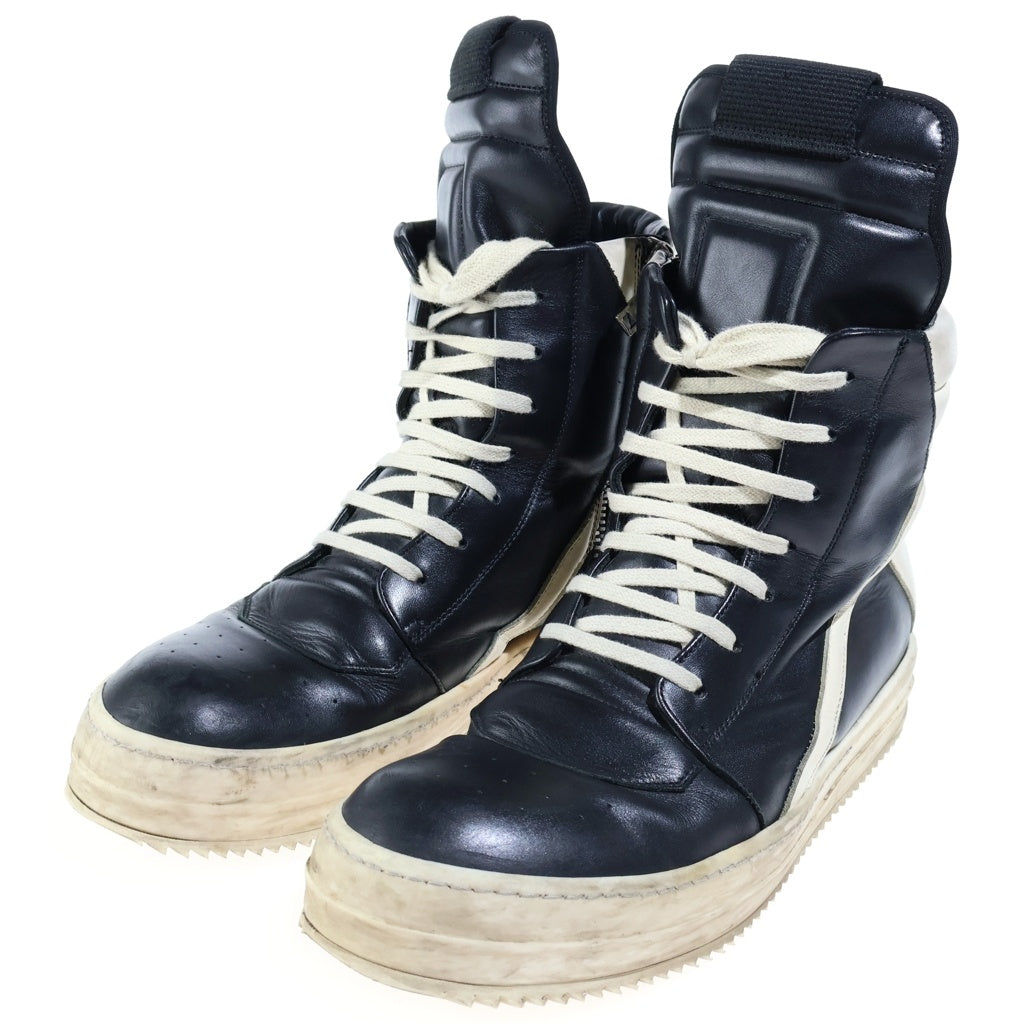 Rick Owens(リックオウエンス) GEOBASKET LUXOR BLACK MILK ジオバスケット ルクソール ハイカットスニーカー ブラック/ホワイト RU02C7894