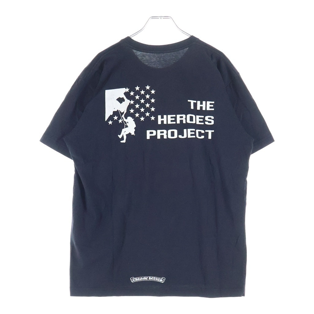 CHROME HEARTS(クロムハーツ) HEROES PROJECT S/S TEE ヒーローズプロジェクト バックプリント半袖Tシャツ クルーネックカットソー ブラック