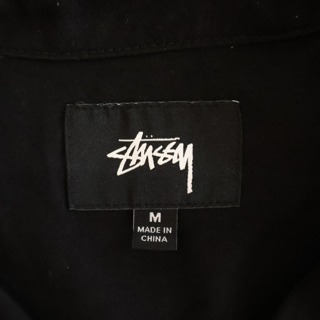 STUSSY(ステューシー) EMBROIDERED DRAGON SHIRT フロント刺繍 龍 開襟長袖シャツ ブラック