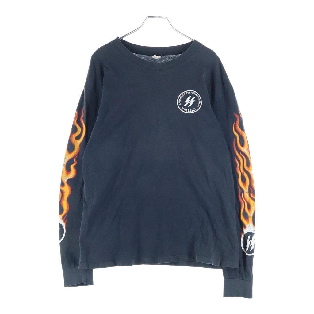 VINTAGE(ヴィンテージ) CALIFORNIA PERFORMANCEIRON FLAME SKULL L/S TEE フレイム ファイヤー スカル 長袖Tシャツ カットソー ブラック