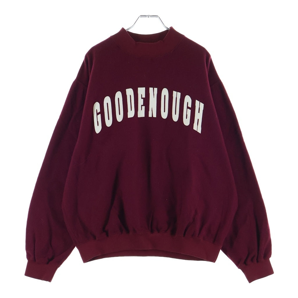 GOODENOUGH(グッドイナフ) 90S FELT LOGO SWEAT モックネック スウェットトレーナー バーガンディ