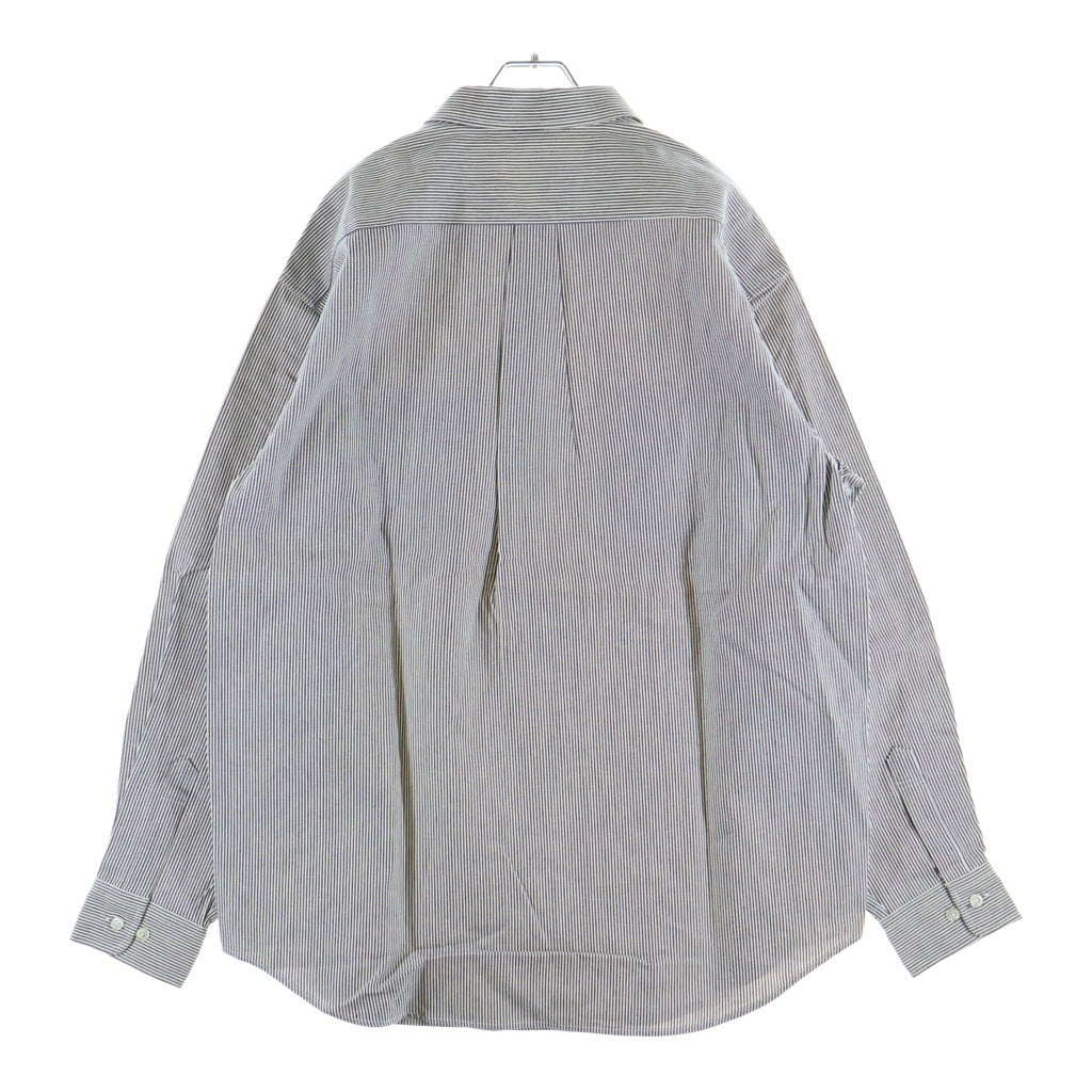 BEN DAVIS(ベンデイビス) DEADSTOCK HALF ZIP WORK SHIRT デッドストック ヒッコリー ストライプ ハーフジップ 長袖シャツ ホワイト/ネイビー