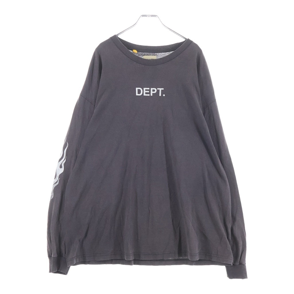 GALLERY DEPT.(ギャラリーデプト) FLAMES LONG SLEEVE TEE フレームロングスリーブ クルーネック長袖Tシャツ グレー