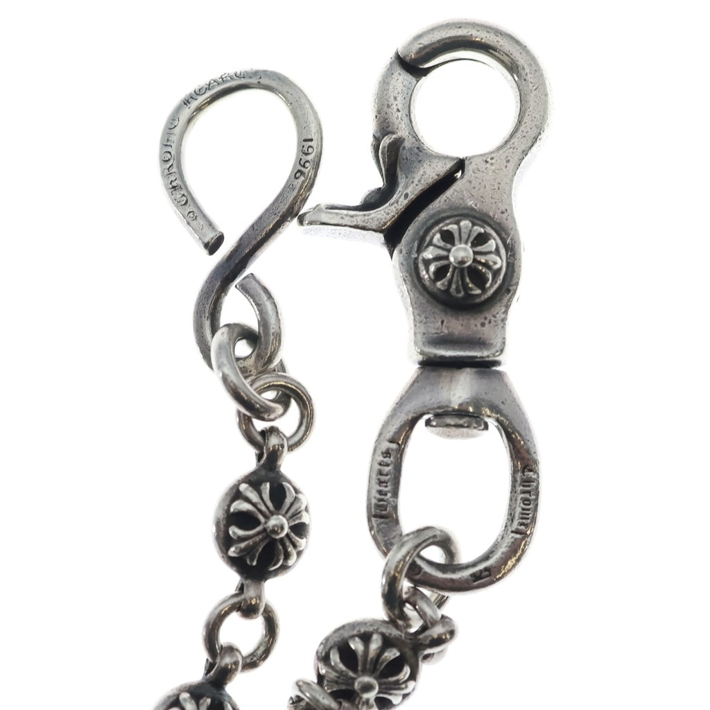 CHROME HEARTS(クロムハーツ) 2BALL SHORT-S/1クリップショート#2クロスボール ウォレットチェーン シルバー BCA063