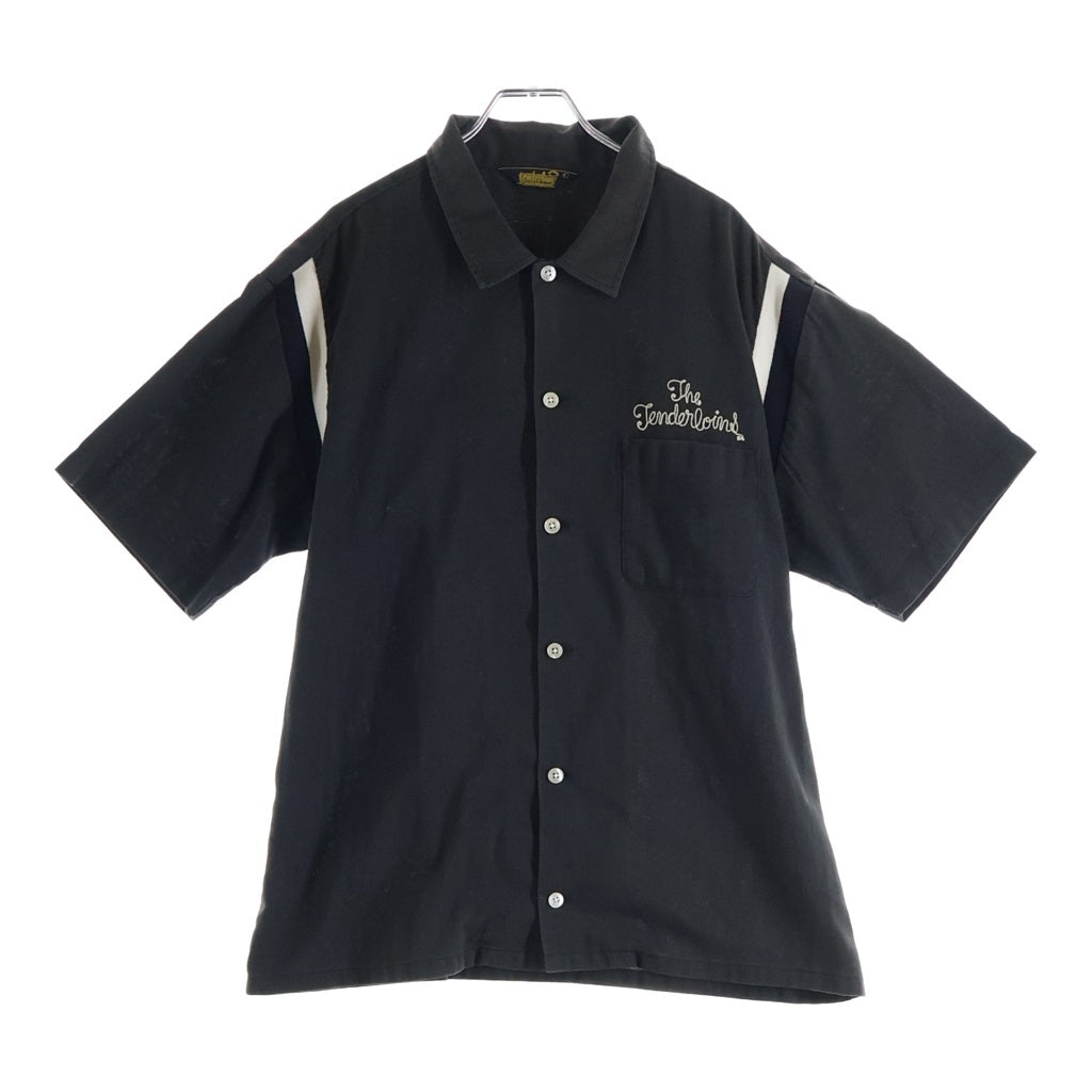 TENDERLOIN(テンダーロイン) T-BOWL SHT S/S チェーン刺しゅう ボーリング 半袖シャツ ブラック/ホワイト