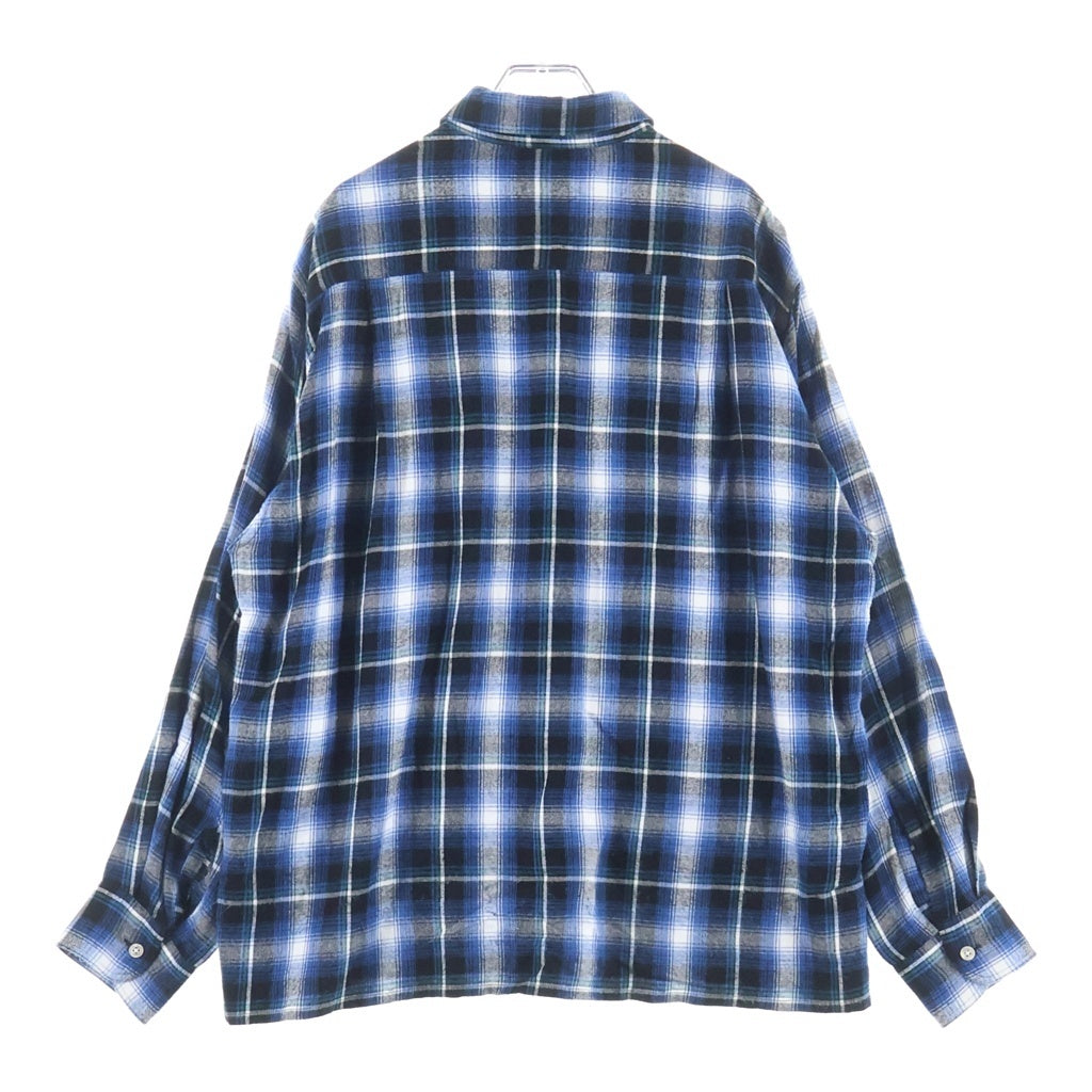 WACKO MARIA(ワコマリア) OMBRE CHECK RAYON SHIRT L/S オンブレ チェック レーヨン 長袖シャツ ブルー/ブラック/ホワイト