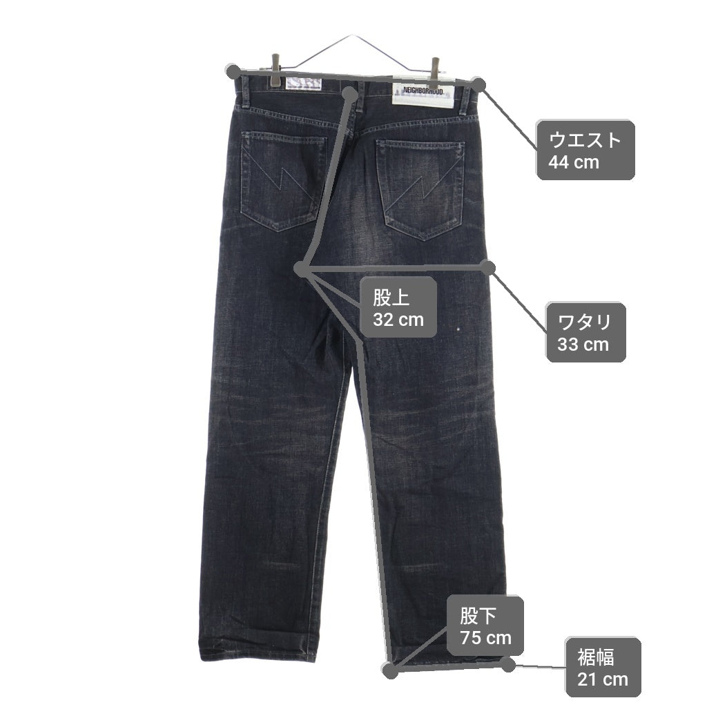 NEIGHBORHOOD(ネイバーフッド) 25AW WASHED DENIM DP BASIC PANTS ジップフライ デニムパンツ ブラック 252XBNH-PTM05