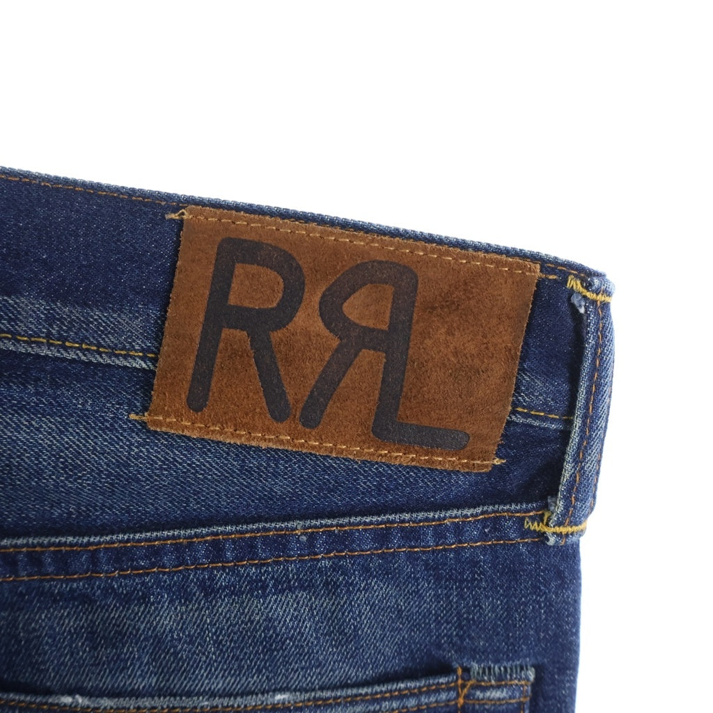 RRL(ダブルアールエル) ダメージ加工 隠しリベット Vステッチ デニムパンツ インディゴ 782914791001