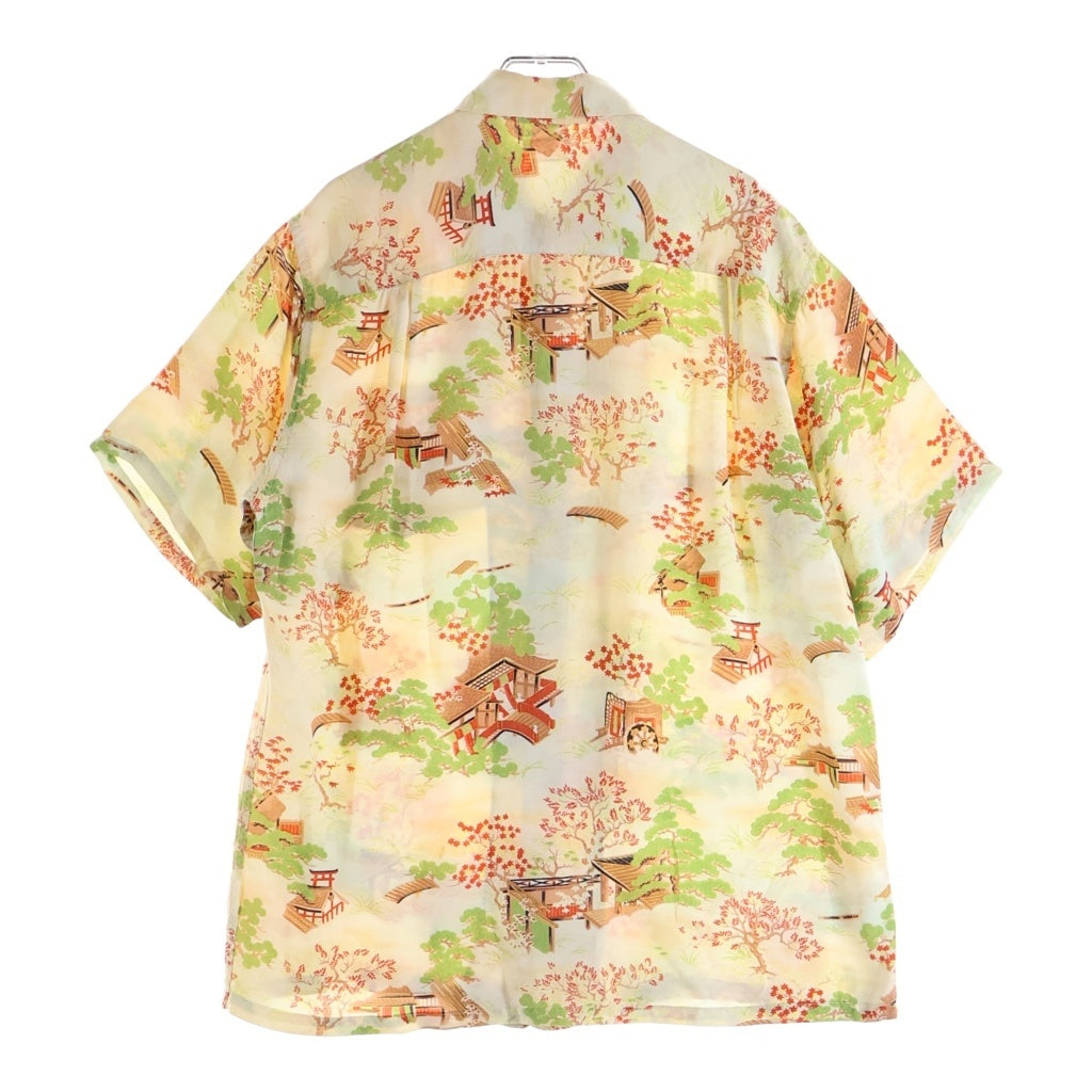 VINTAGE(ヴィンテージ) 50S OPEN COLLAR JAPANESE PATTERN HAWAIIAN S/S SHIRT 和柄 オープンカラー ハワイアン 半袖シャツ 総柄 ベージュ/グリーン/レッド