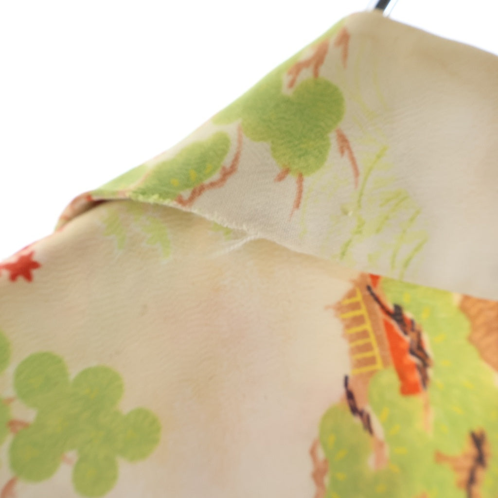 VINTAGE(ヴィンテージ) 50S OPEN COLLAR JAPANESE PATTERN HAWAIIAN S/S SHIRT 和柄 オープンカラー ハワイアン 半袖シャツ 総柄 ベージュ/グリーン/レッド