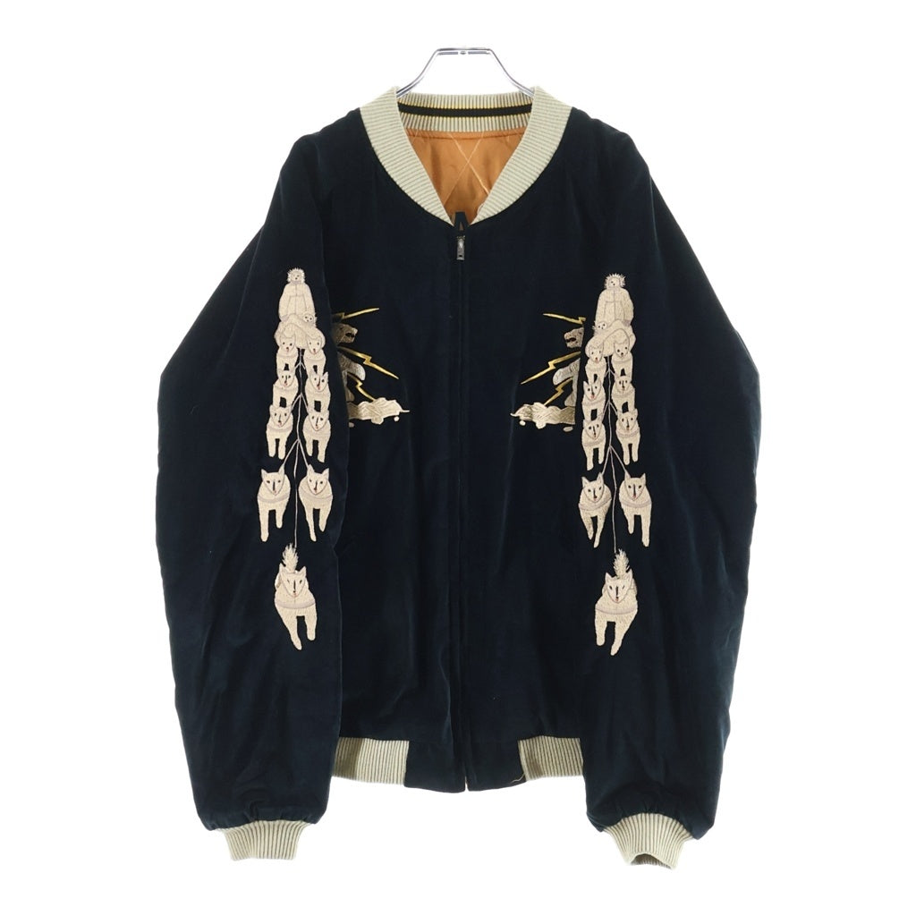 TAILOR TOYO(テーラー東洋) 50S STYLE VELVETEEN SOUVENIRJACKT POLAR BEAR ALASKA MAP 別珍 アラスカ スーベニア ジャケット リバーシブル ブラック TT15792-119