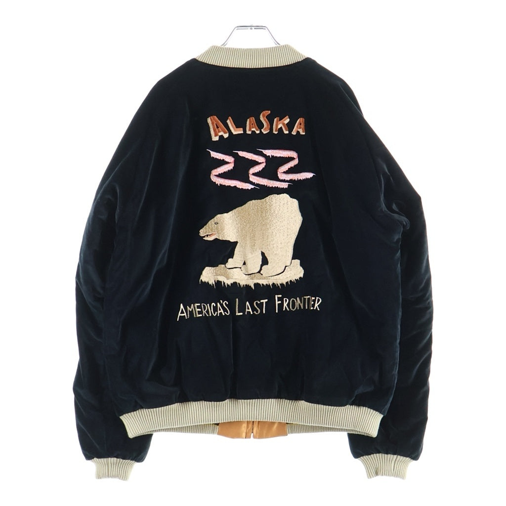 TAILOR TOYO(テーラー東洋) 50S STYLE VELVETEEN SOUVENIRJACKT POLAR BEAR ALASKA MAP 別珍 アラスカ スーベニア ジャケット リバーシブル ブラック TT15792-119