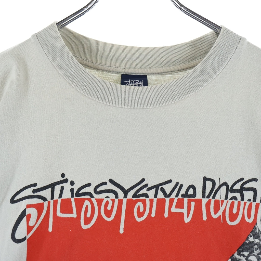STUSSY(ステューシー) 90S OLD STYLE POSSE 7周年記念 フォトプリント ピクチャー7 半袖Tシャツ カットソー ベージュ