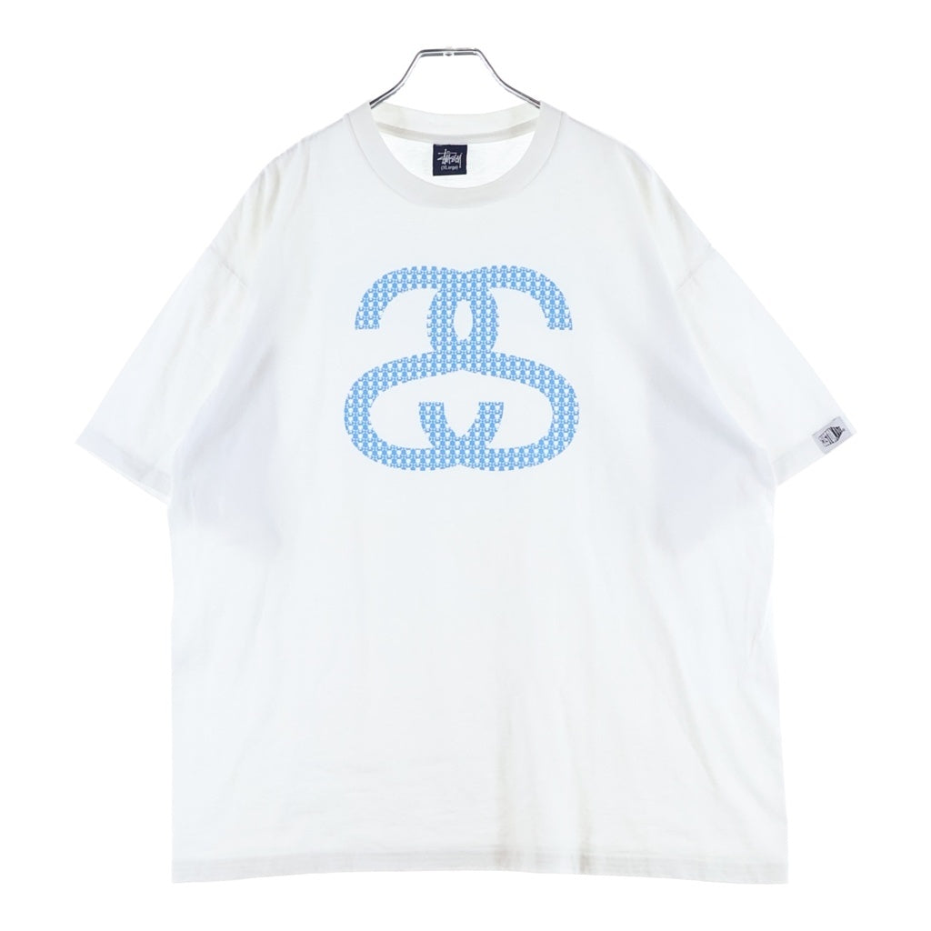 STUSSY(ステューシー) 90S OLD SKULL MONOGRAM LOGO PRINT TEE オールド スカル モノグラム フロントプリント 半袖Tシャツ カットソー ホワイト
