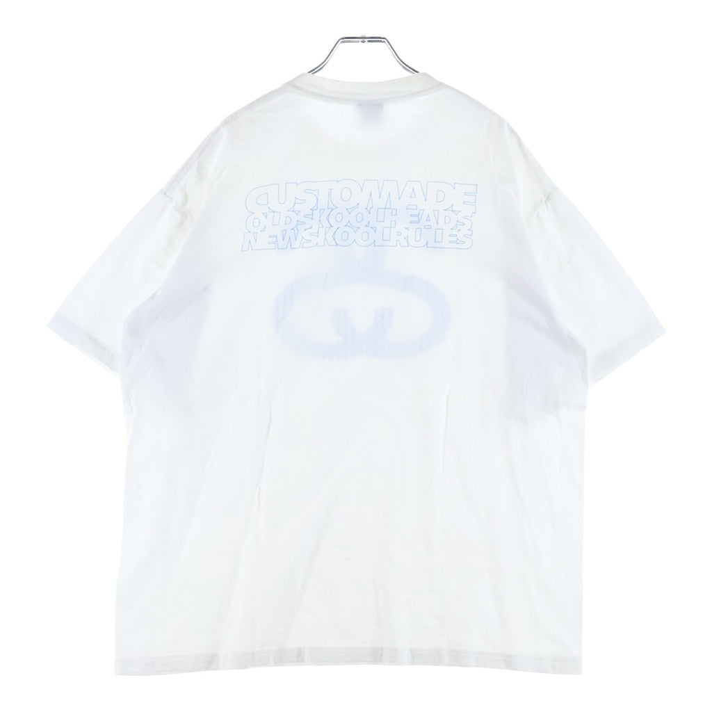 STUSSY(ステューシー) 90S OLD SKULL MONOGRAM LOGO PRINT TEE オールド スカル モノグラム フロントプリント 半袖Tシャツ カットソー ホワイト