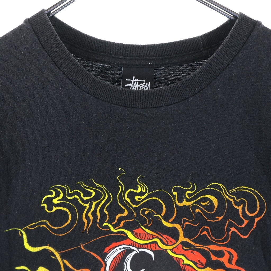 STUSSY(ステューシー) 10S DRAGON SKULL パウエルパロディ ドラゴン スカル フロントプリント 半袖Tシャツ カットソー ブラック
