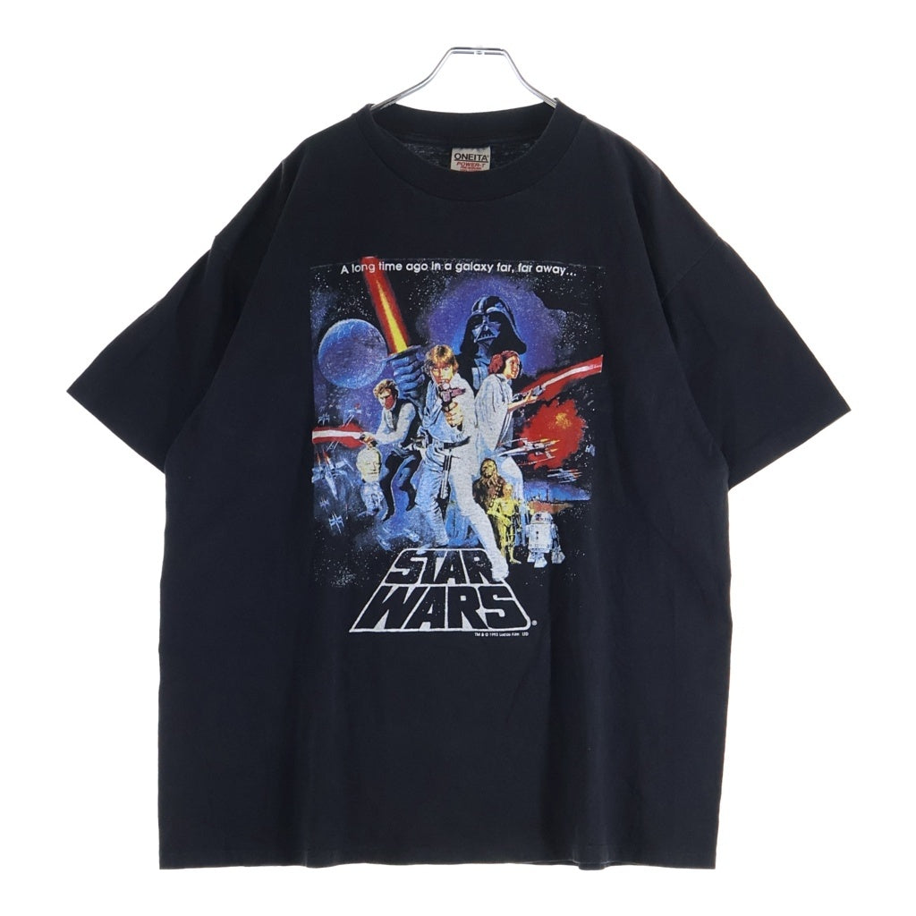 VINTAGE(ヴィンテージ) 90S STARWARS EP4 1993 スターウォーズ 新たなる希望 フロントプリント 半袖Tシャツ カットソー ブラック