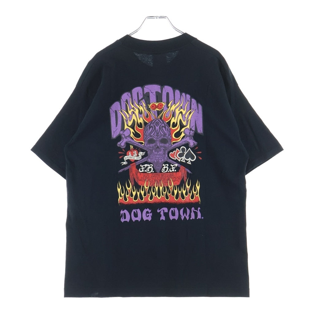 VINTAGE(ヴィンテージ) 90-00S DOG TOWN SKULL FLAME ドッグタウン スケート スカル フレイム 半袖Tシャツ ブラック