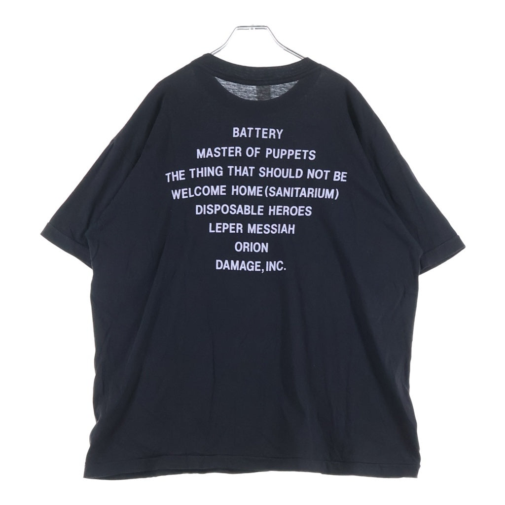 VINTAGE(ヴィンテージ) 80S METALLICA MASTER OF PUPPETS メタリカ バンド 両面プリント 半袖Tシャツ カットソー ブラック