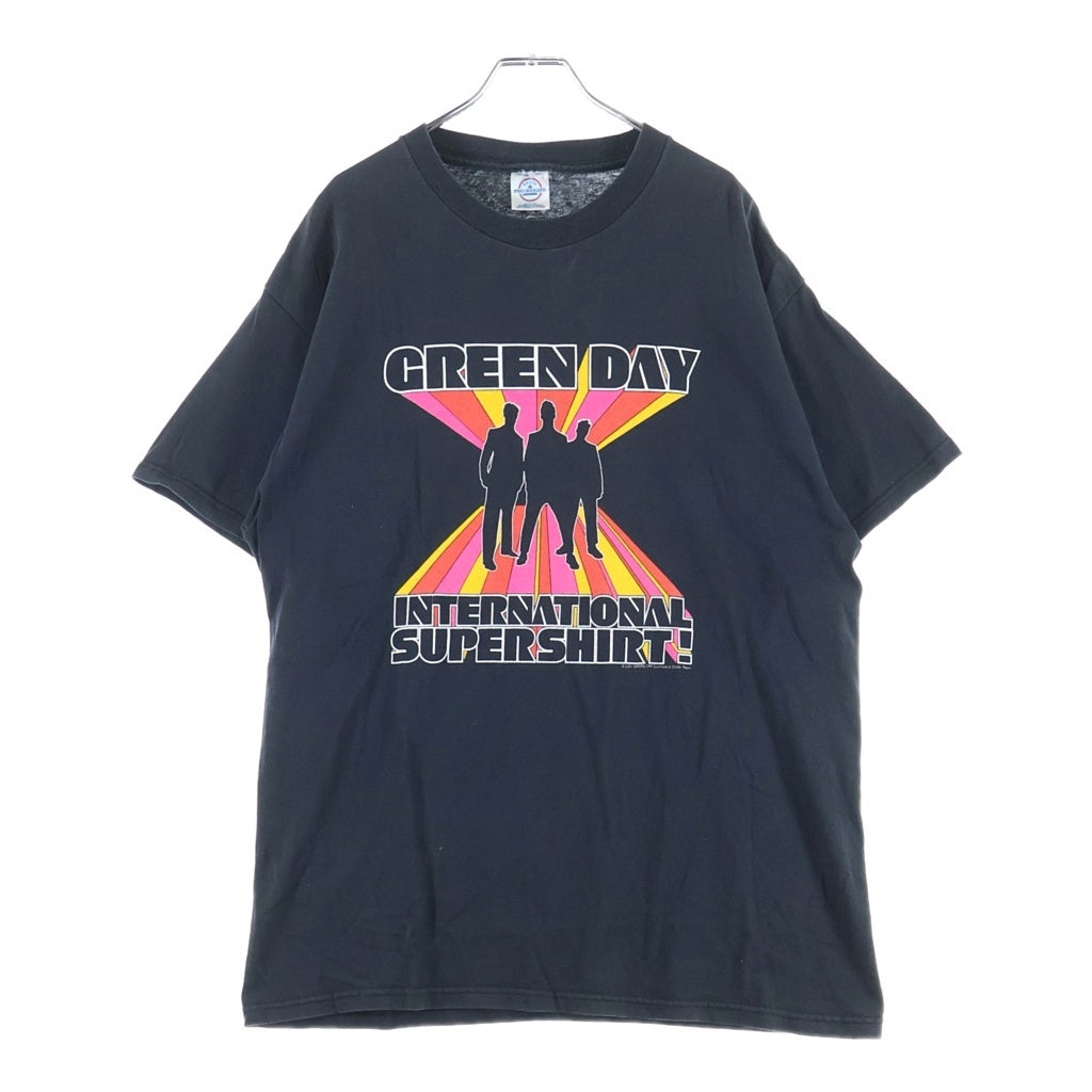 VINTAGE(ヴィンテージ) 00S GREEN DAY INTERNATIONAL SUPER SHIRT グリーンデイ フロントプリント 半袖Tシャツ カットソー ブラック