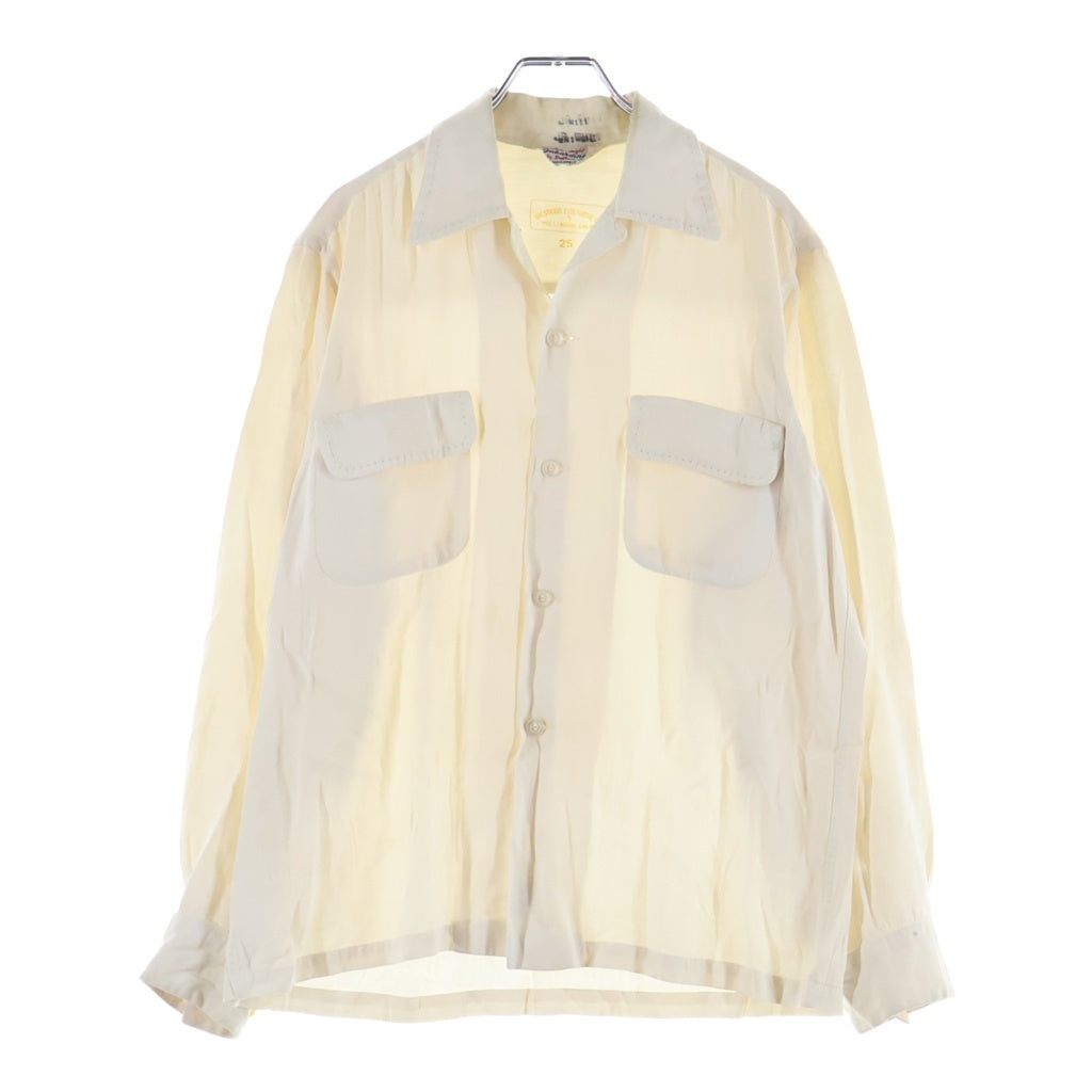 VINTAGE(ヴィンテージ) 50-60S FEATHER-WEIGHT GABARDINE BY SUTTON WESTERN COSTUME COMPANY OPEN COLOR SHIRT ウエスタンコスチュームカンパニー オープンカラーギャバジン長袖シャツ
