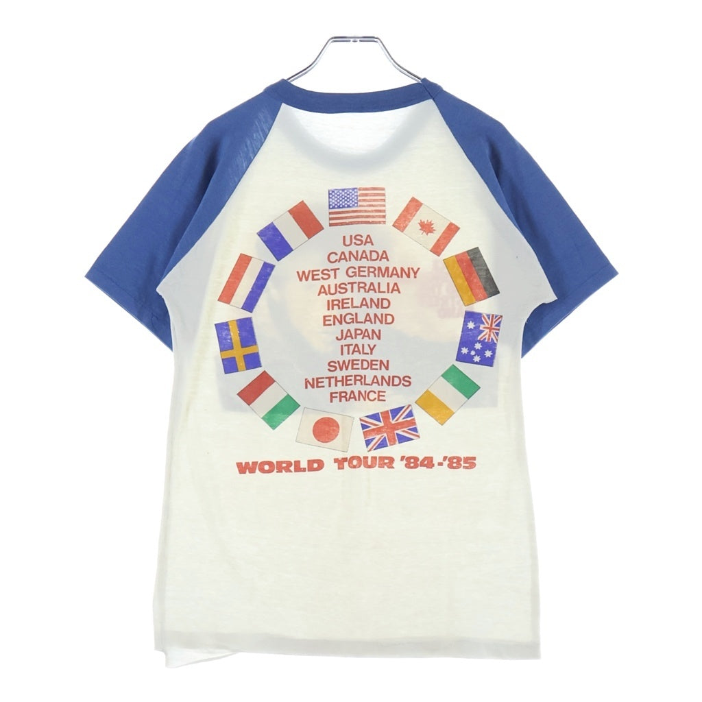 VINTAGE(ヴィンテージ) 80S BRUCE SPRINGSTEEN AND THE E STREET BAND ブルーススプリングスティーン ツアーTシャツ クルーネック半袖ラグランカットソー ホワイト/ブルー