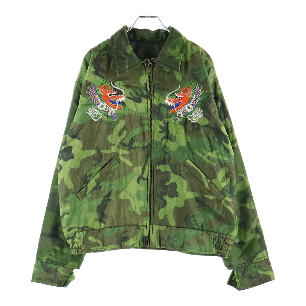 VINTAGE(ヴィンテージ) 60s Vietnam Souvenir Jacket YKK ベトナム スーベニア キルティング 中綿 ジャケット カモ柄 グリーン/カーキ/ブラック