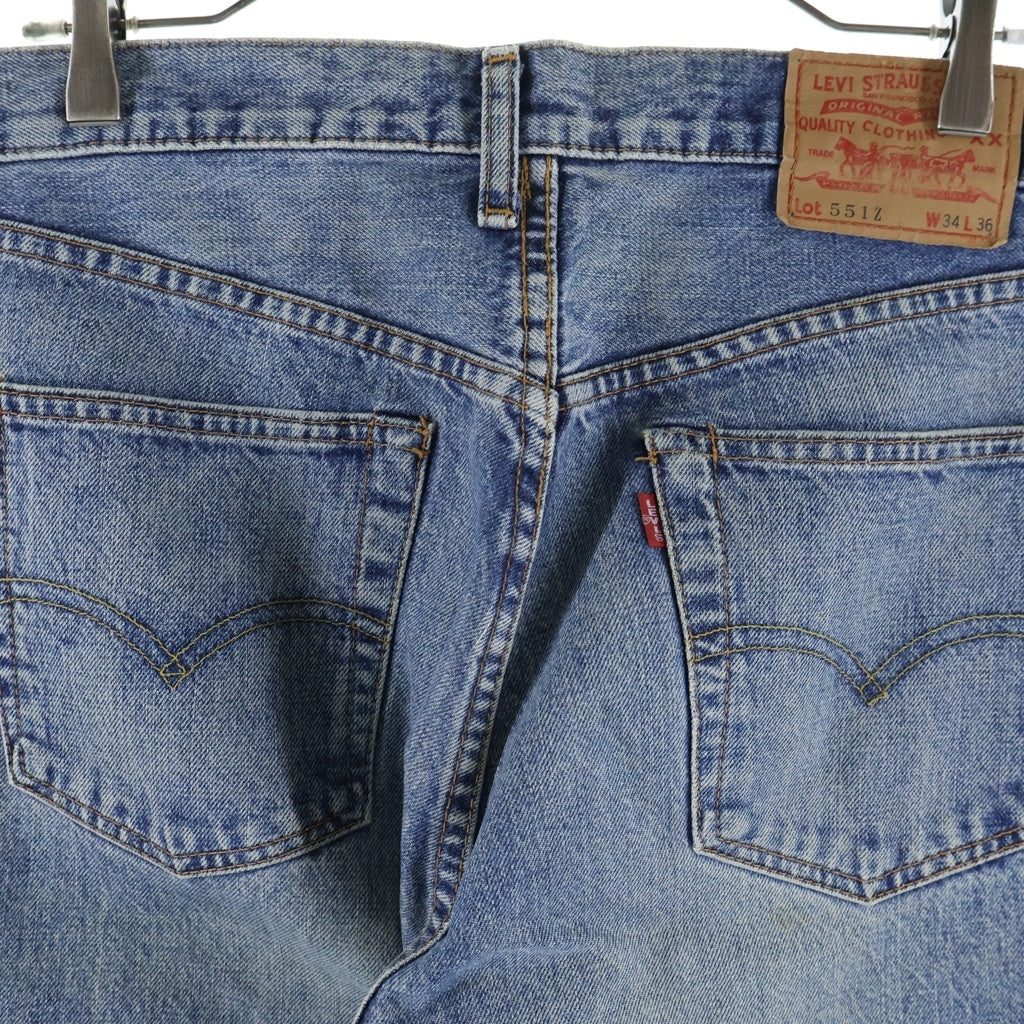 Levi's(リーバイス) 90S 551Z ストレートデニムパンツ 日本製 ボタン裏J09 Vステッチ BIGE インディゴ JB260-09