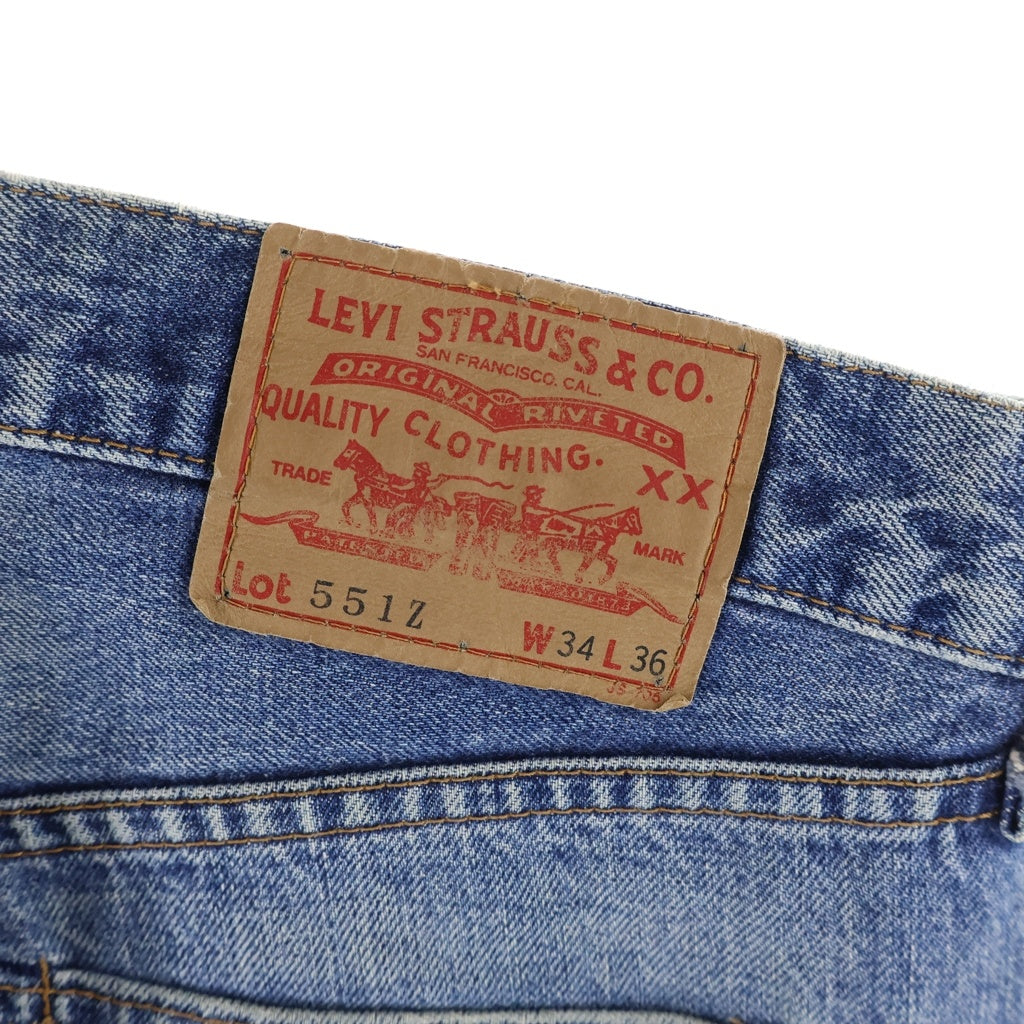 Levi's(リーバイス) 90S 551Z ストレートデニムパンツ 日本製 ボタン裏J09 Vステッチ BIGE インディゴ JB260-09