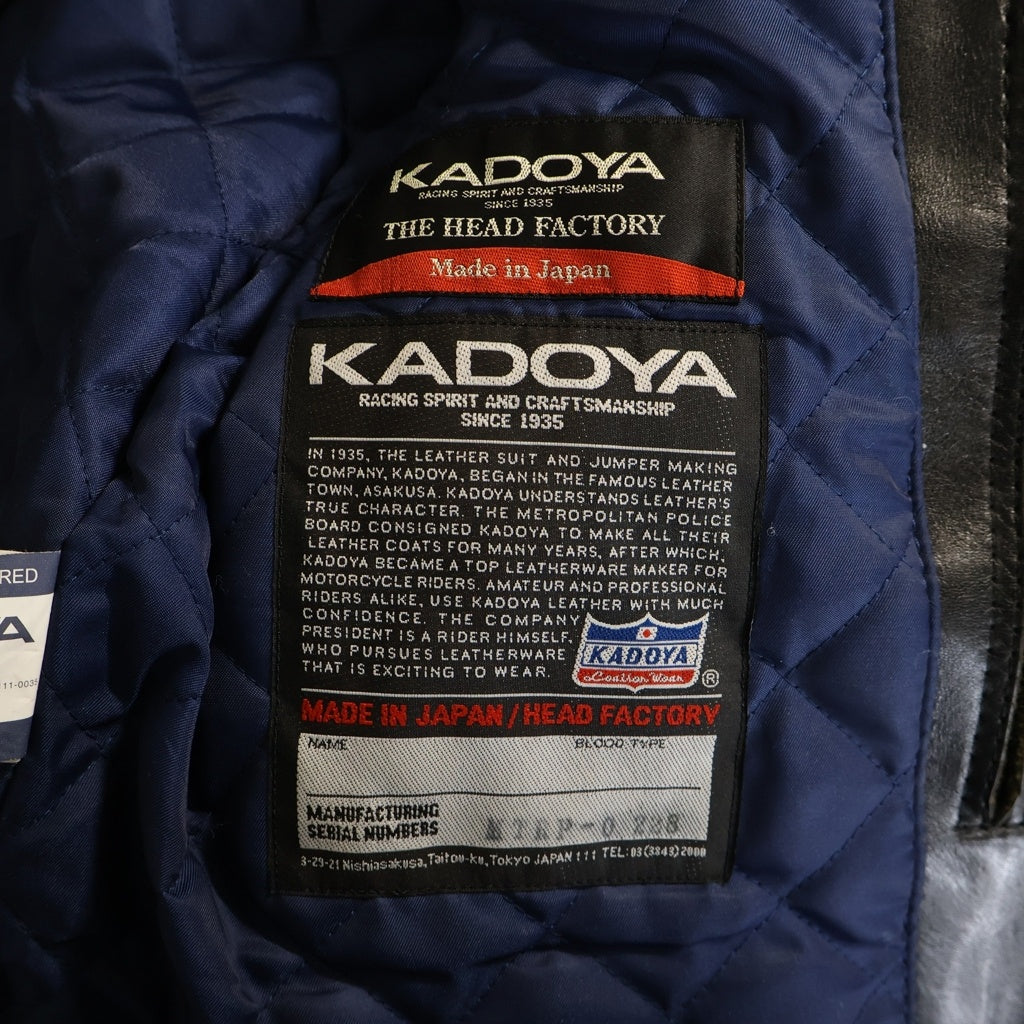 KADOYA(カドヤ) KADOYA MERIDEN THE HEAD FACTORY カドヤ シングルレザージャケット ブラック