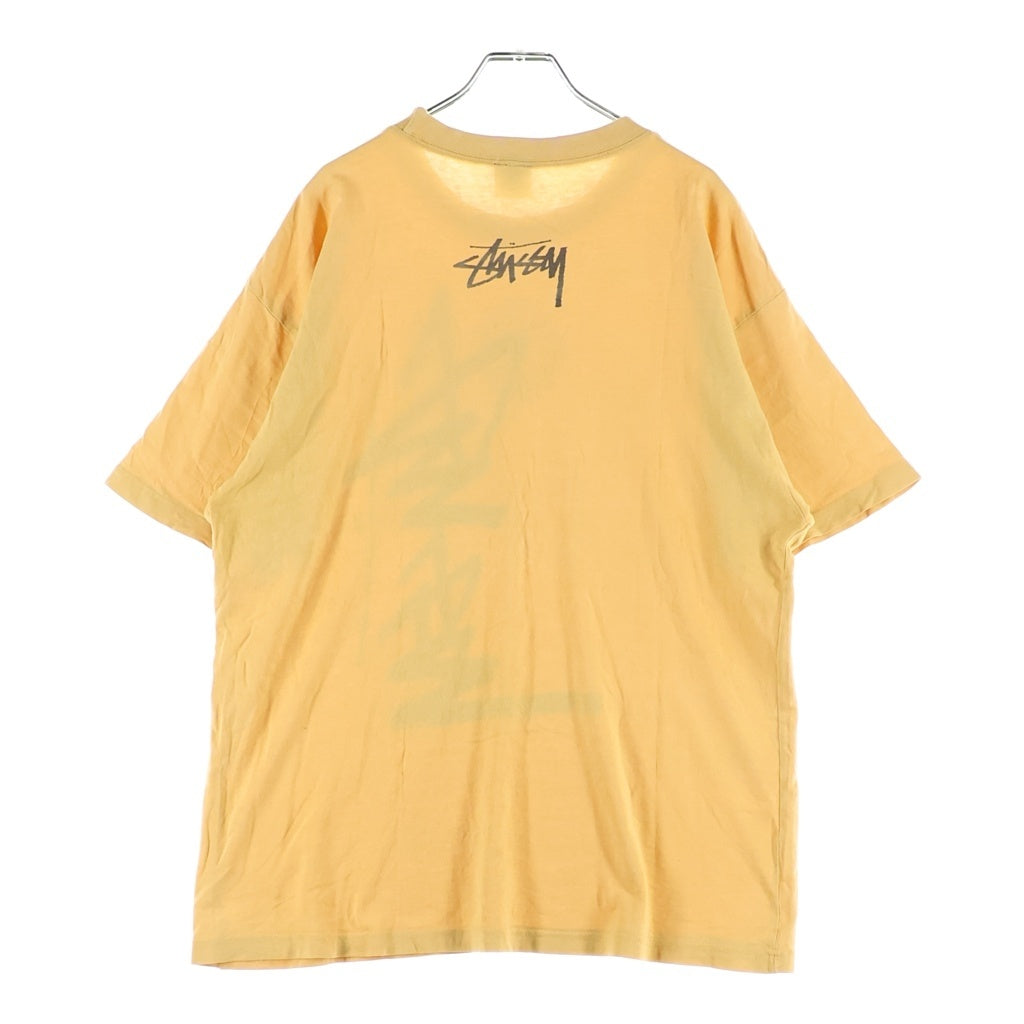 STUSSY(ステューシー) 80-90S BUANA STOCK LOGO オーストラリア製 初期 黒タグ 半袖Tシャツ カットソー イエロー