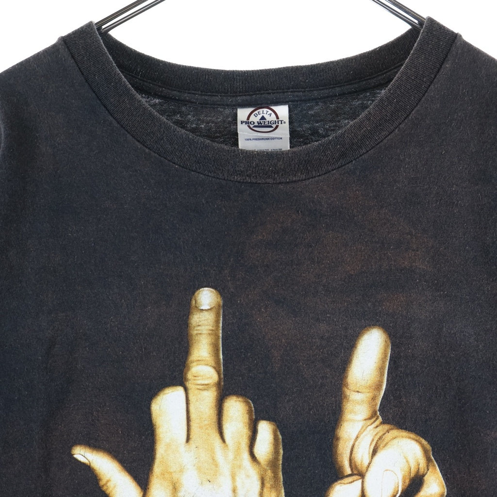 VINTAGE(ヴィンテージ) 00S FXXK HAND SIGN ハンドサイン クルーネック 半袖Tシャツ ブラック