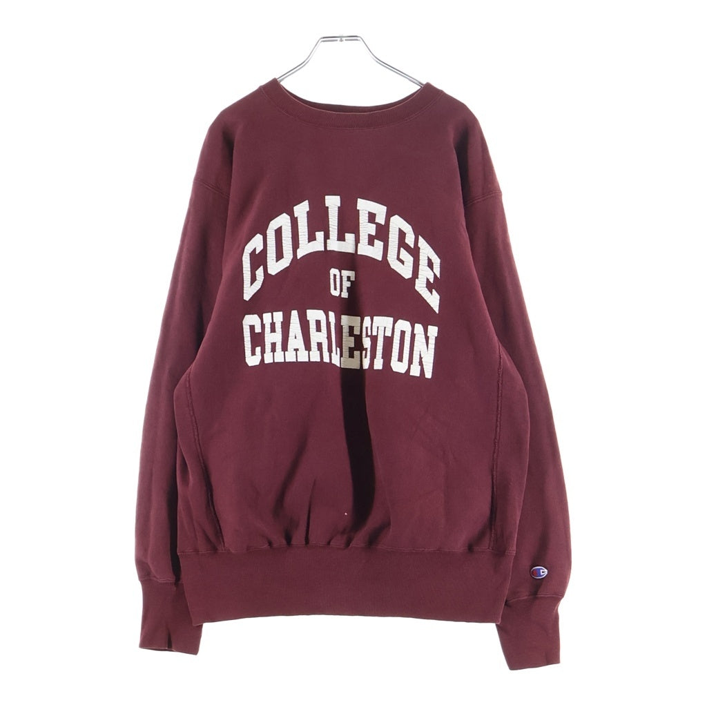 CHAMPION(チャンピオン) 90S REVERSE WEAVE COLLEGE OF CHARLESTON リバースウィーブ 三段 クルーネックスウェットトレーナーボルドー
