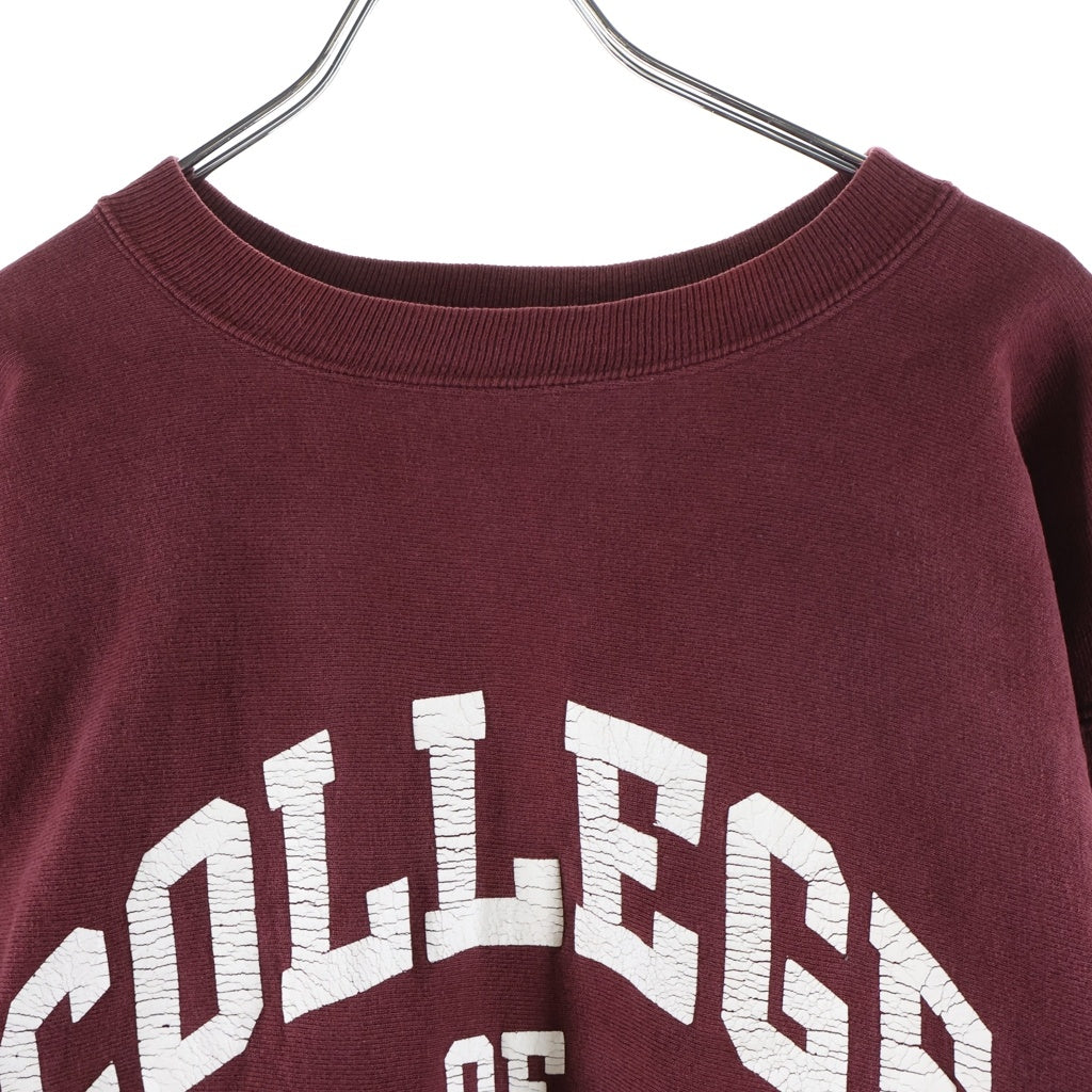 CHAMPION(チャンピオン) 90S REVERSE WEAVE COLLEGE OF CHARLESTON リバースウィーブ 三段 クルーネックスウェットトレーナーボルドー
