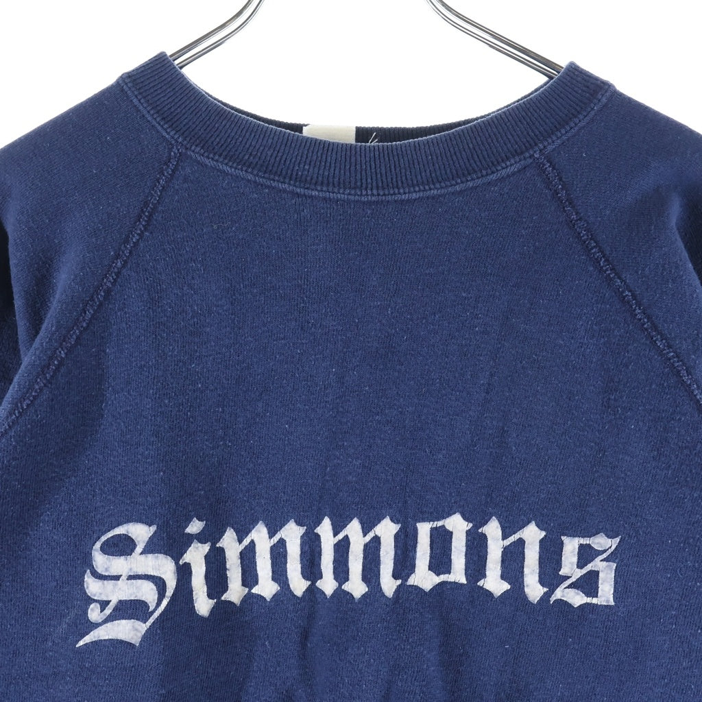 VINTAGE(ヴィンテージ) 60S SIMMONS ラグランスリーブ クルーネック長袖スウェットトレーナー ネイビー