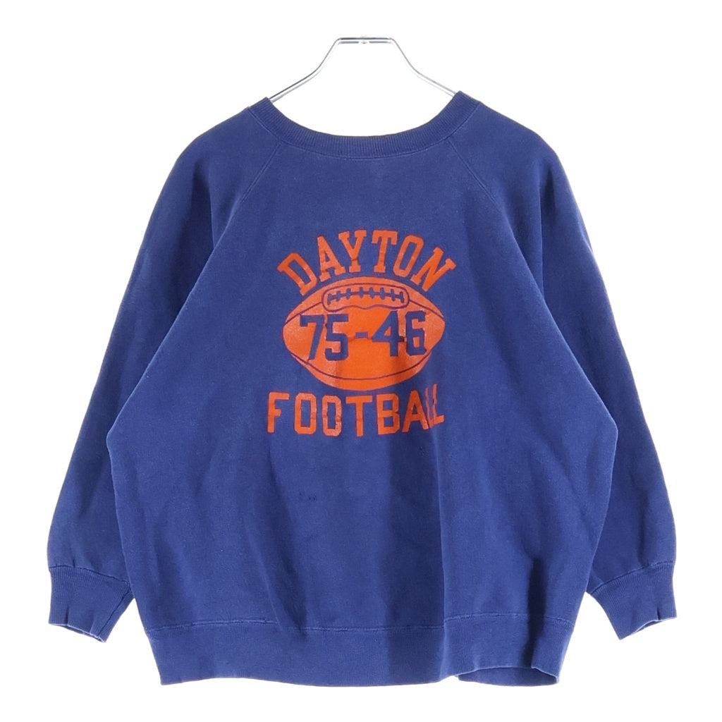 VINTAGE(ヴィンテージ) 60-70S DAYTON FOOTBALL ラグランスリーブ 脇ガゼット クルーネック長袖スウェットトレーナー ネイビー