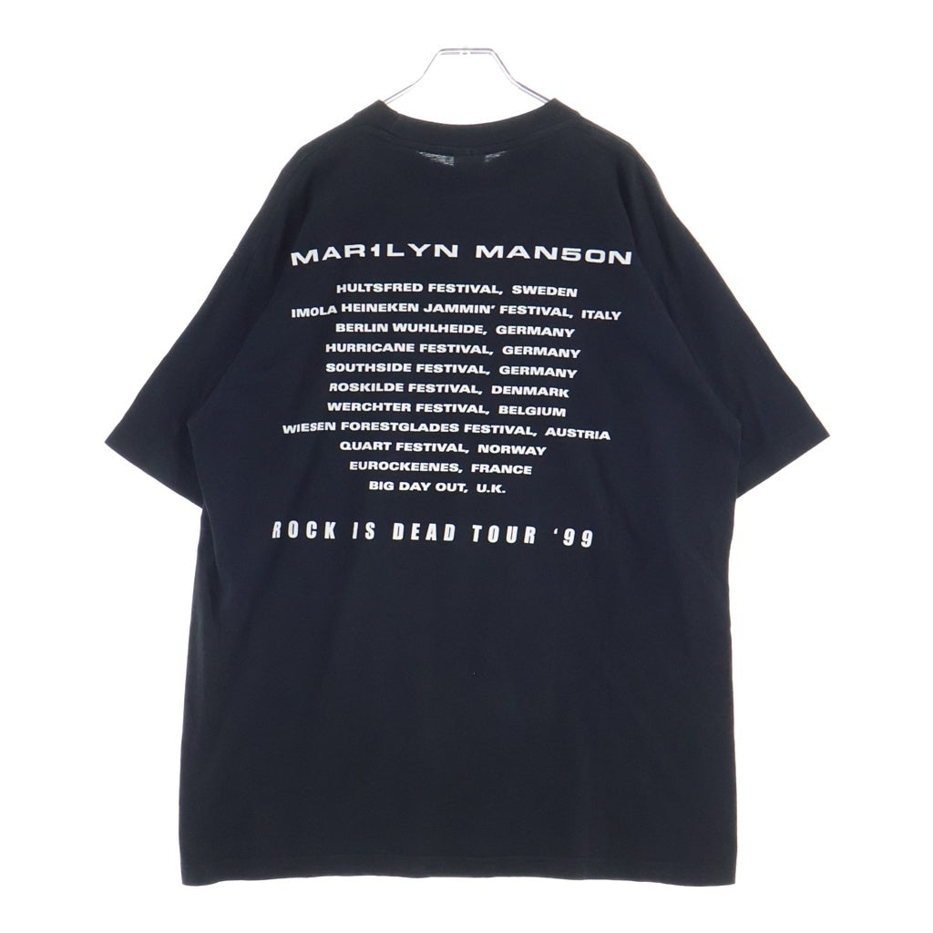 VINTAGE(ヴィンテージ) 90S MARILYN MANSON ROCK IS DEAD 1999 マリリン マンソン 両面プリント 半袖Tシャツ カットソー ブラック
