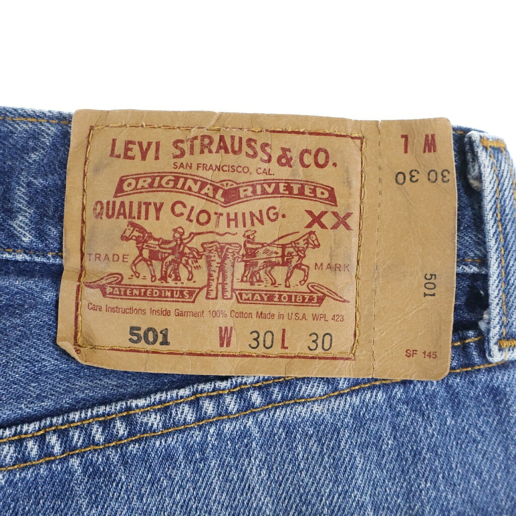 Levi's(リーバイス) 90S VINTAGE 501 USA製 ヴィンテージ スモールe ボタン裏刻印501 脇割り デニムパンツ インディゴ