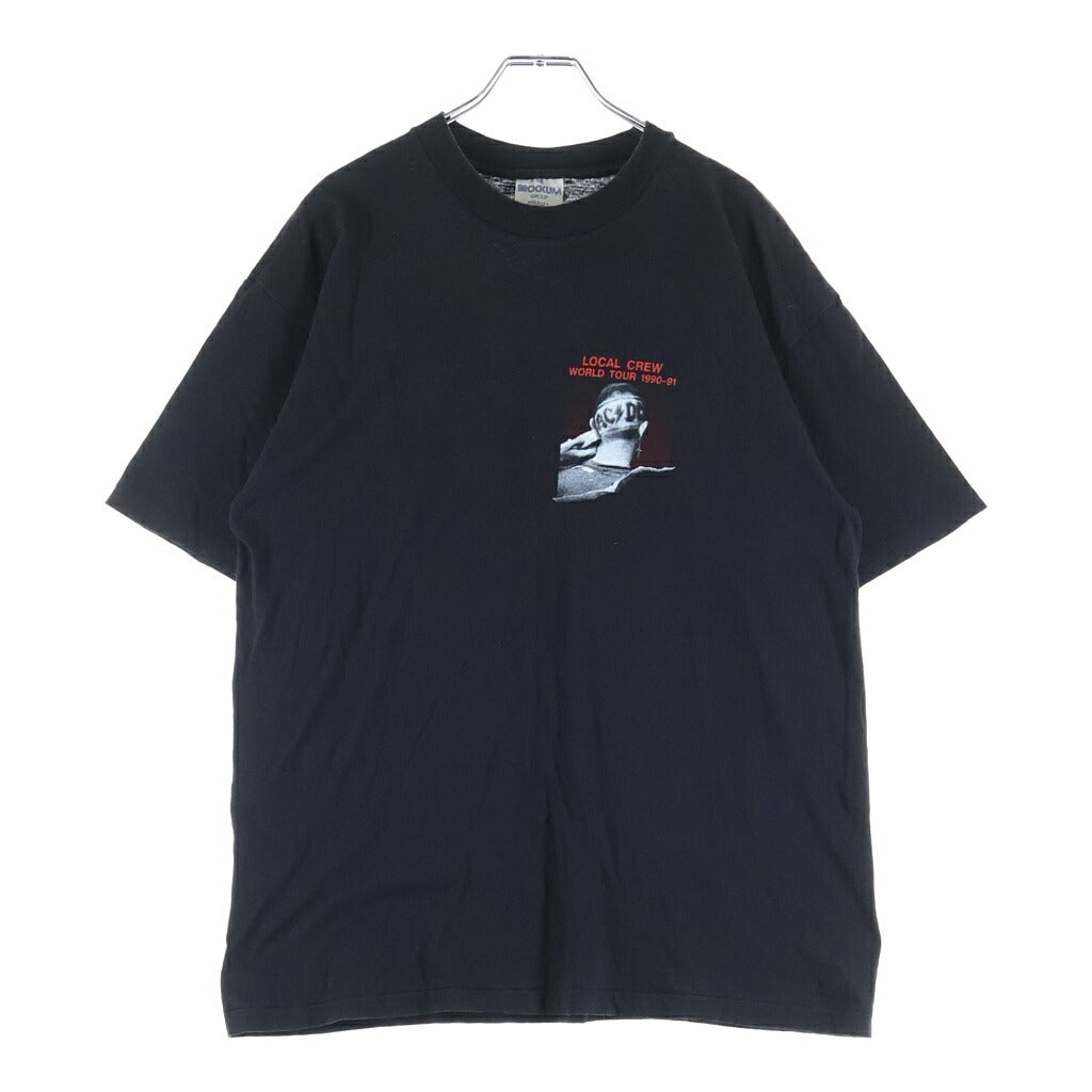 VINTAGE(ヴィンテージ) 90S AC/DC LOCAL CREW WORLD TOUR バンドTシャツ クルーネック半袖カットソー ブラック