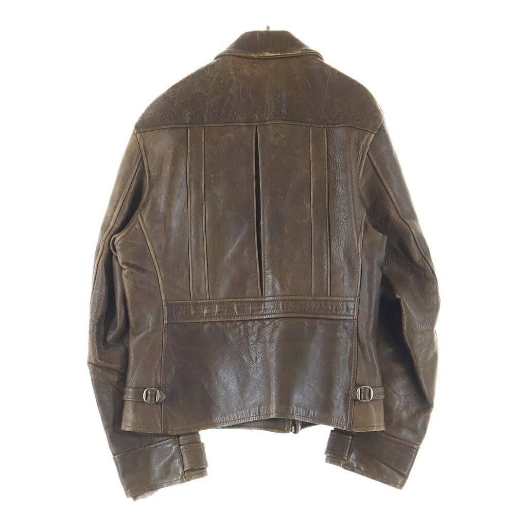 VINTAGE(ヴィンテージ) 推定30-50S CRESCO IMPROVED GARMEMTS LEATHER SPORT JACKET TALON ZIP クレスコ レザー スポーツジャケット ブラウン