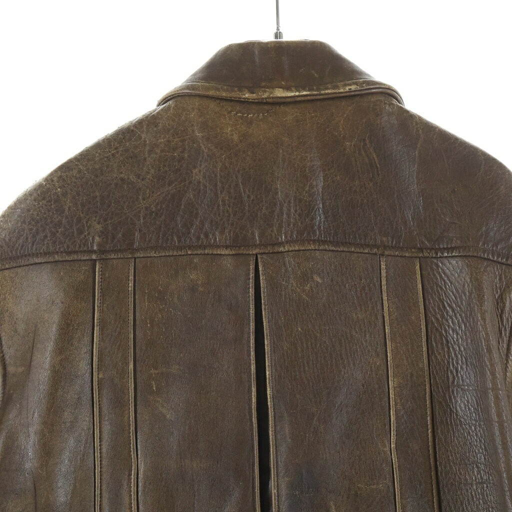 VINTAGE(ヴィンテージ) 推定30-50S CRESCO IMPROVED GARMEMTS LEATHER SPORT JACKET TALON ZIP クレスコ レザー スポーツジャケット ブラウン