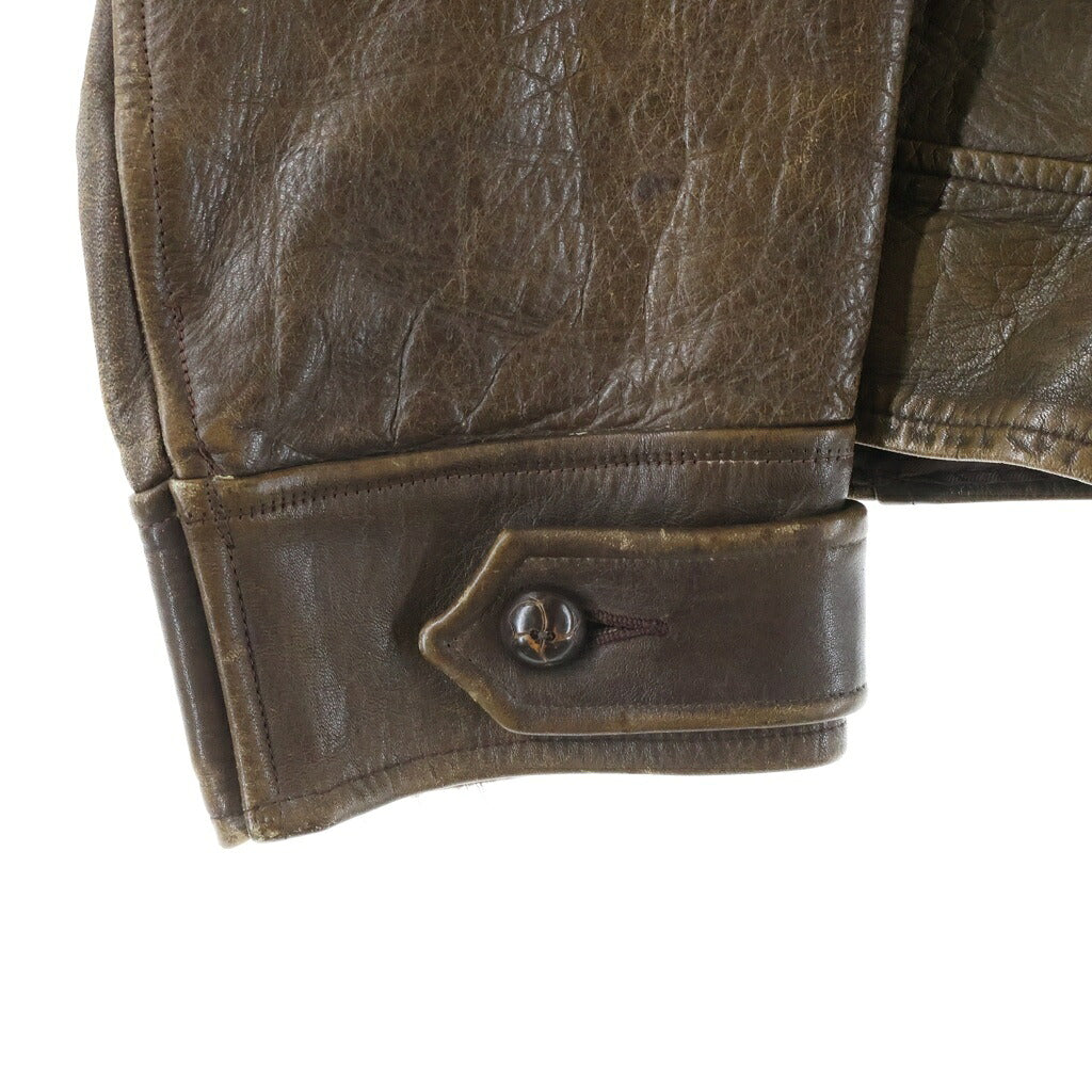 VINTAGE(ヴィンテージ) 推定30-50S CRESCO IMPROVED GARMEMTS LEATHER SPORT JACKET TALON ZIP クレスコ レザー スポーツジャケット ブラウン