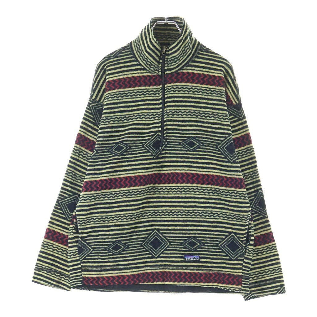 PATAGONIA(パタゴニア) 90S ブルズアイ柄 ハーフジップフリースジャケット USA製 長袖ハーフジップボアジャケット マルチカラー