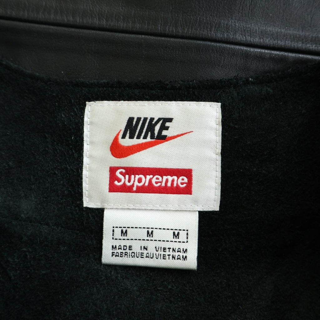 SUPREME(シュプリーム) 19AW×NIKE Leather Baseball Jersey ナイキ レザー ベースボール ジャージー 半袖シャツ ブラック CK6221-010