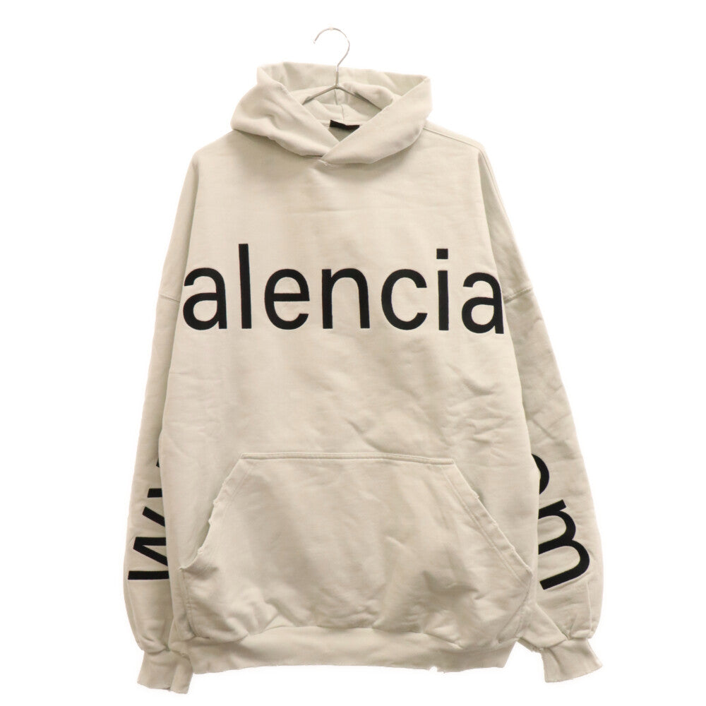 BALENCIAGA(バレンシアガ) 23AW ロゴ刺繍プルオーバーパーカー グレー 739024 TOVN9