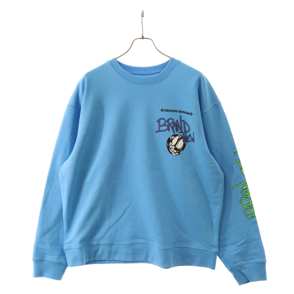 CHROME HEARTS(クロムハーツ) ×MATTY BOY BRAIN NEW U CREW マッティボーイ ブレインニュー スウェットトレーナー ブルー