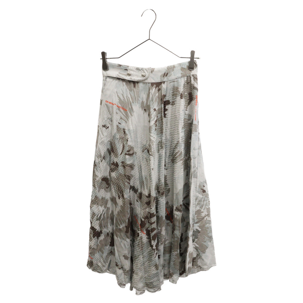OFF-WHITE(オフホワイト) Floral Pattern Skirt OWCC136F21FAB002 フローラルプリント ロングスカート 総柄 グレー レディース