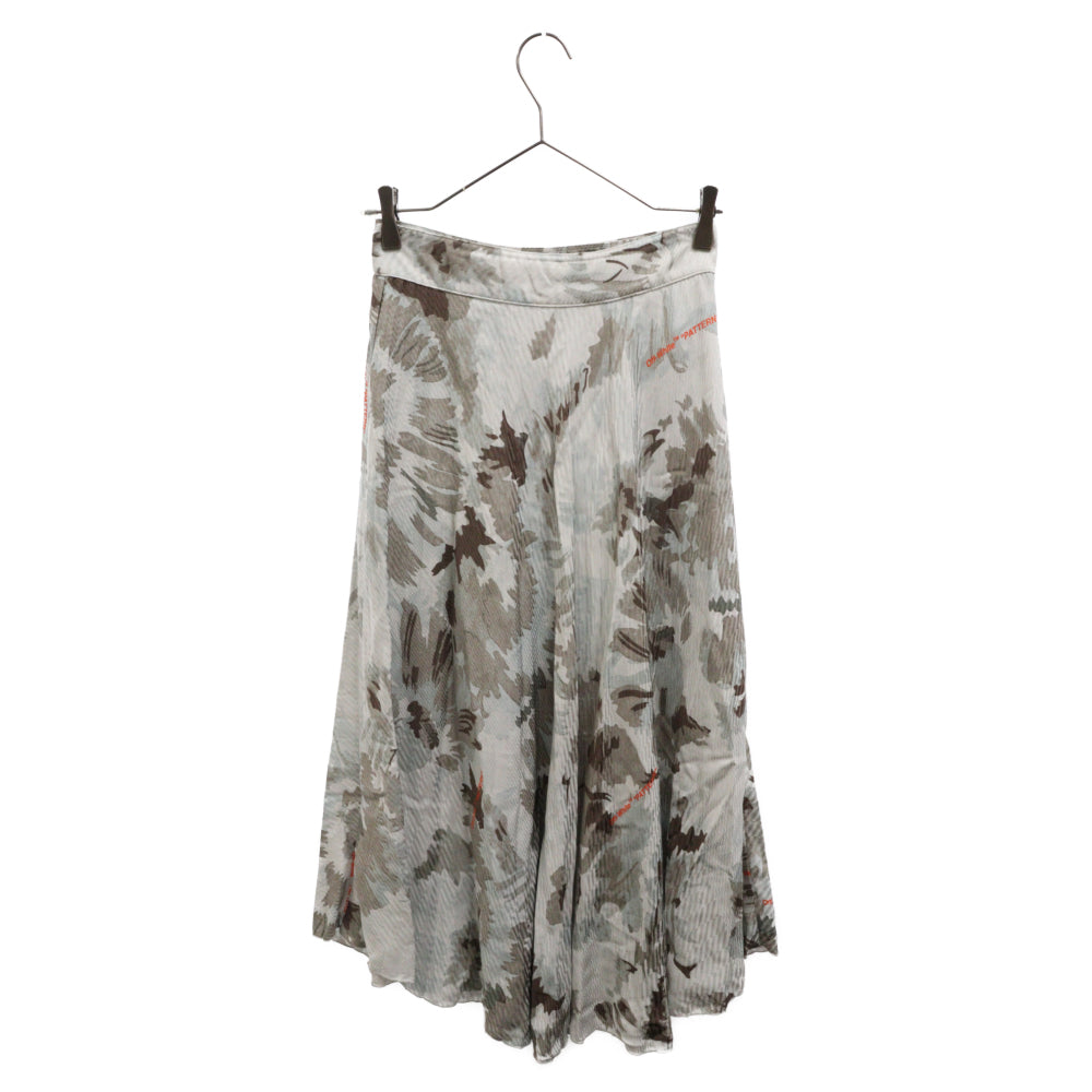 OFF-WHITE(オフホワイト) Floral Pattern Skirt OWCC136F21FAB002 フローラルプリント ロングスカート 総柄 グレー レディース