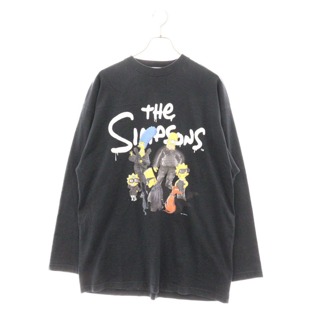 BALENCIAGA(バレンシアガ) ×The Simpsons 681046 TLVG7 シンプソンズ フロントプリント 長袖カットソー ブラック 長袖Tシャツ