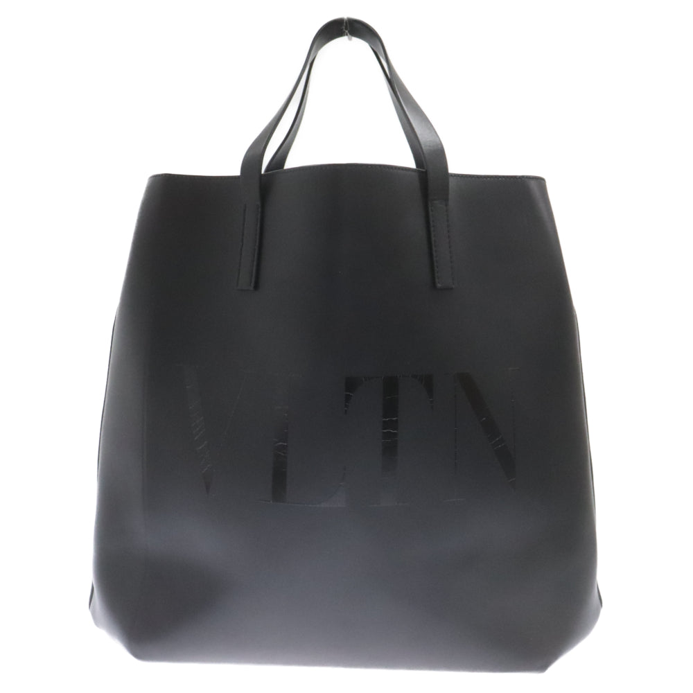 VALENTINO(ヴァレンチノ) ロゴプリントレザートートバッグ ブラック